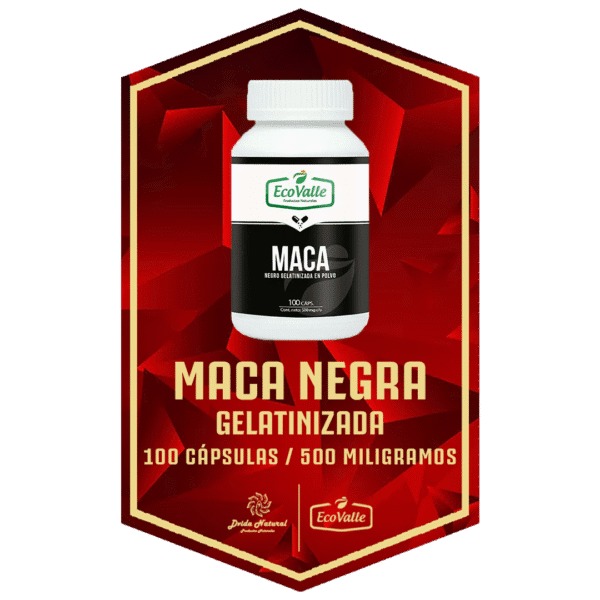 MACA NEGRA GELATINIZADA 100 CAPS 500 MG | ECOVALLE