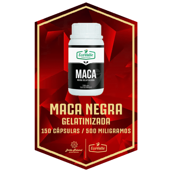 MACA NEGRA GELATINIZADA 150 CAPS 500 MG | ECOVALLE
